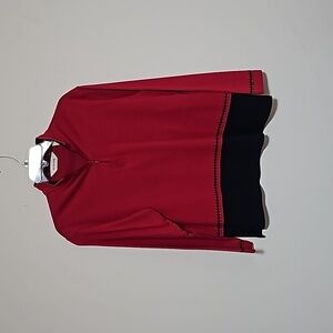 Bechamel Red Tunic Top Sz M Christmas Holidays Estate Sale 100 percent Cotton